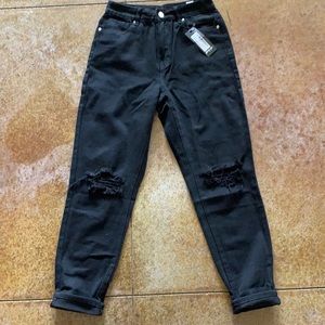 Nasty Gal high waisted distressed mom jeans